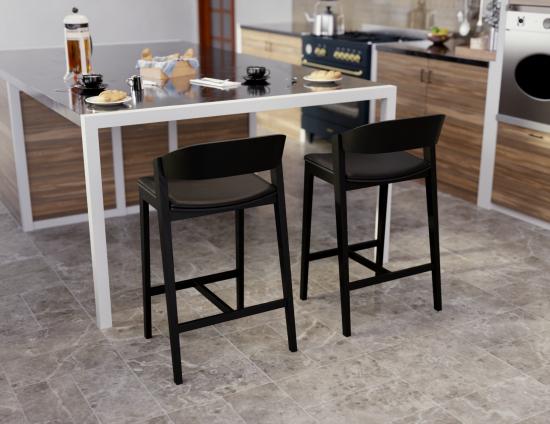 Grayson Bar Stool - Black - Upholstered