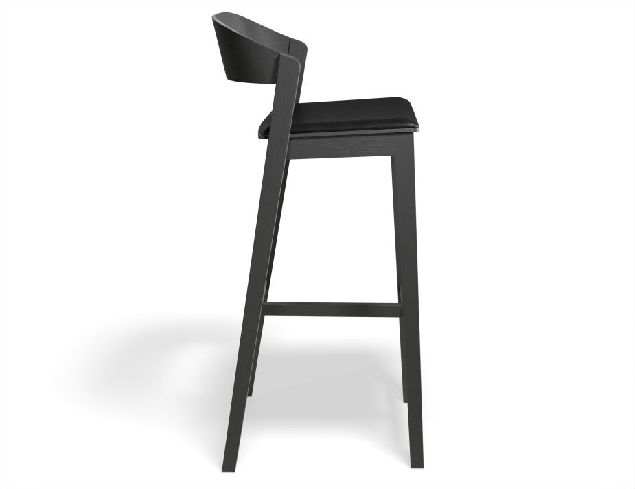Grayson 75cm Barstool Black Blackpu Side