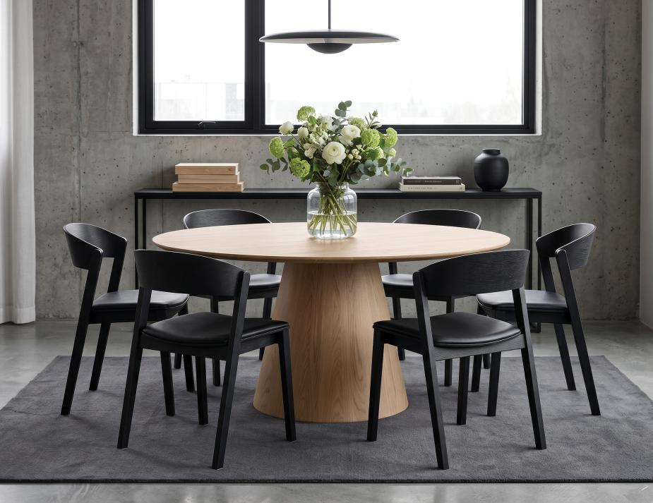 Grayson Chair Black Round Table Lifestyle