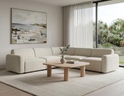 Upholstered Large Boucle Corner Sofa