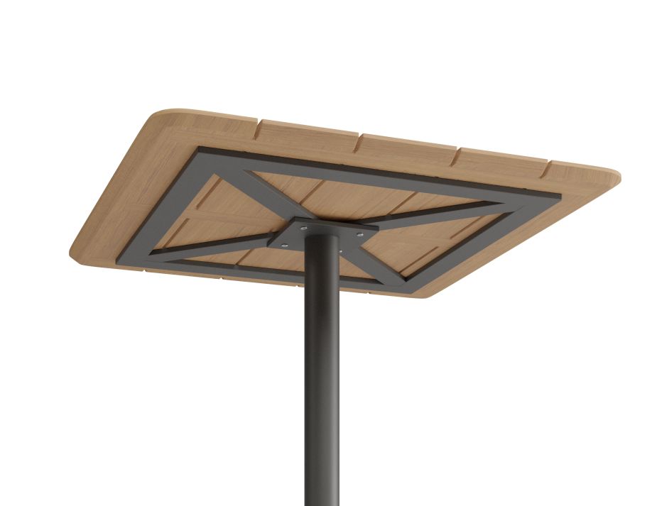 P 4 Roku Teakbartable 75x75 Charcoal