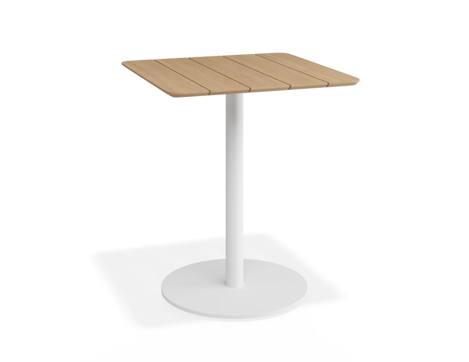P 1 Roku Teakcafetable 65x65 White