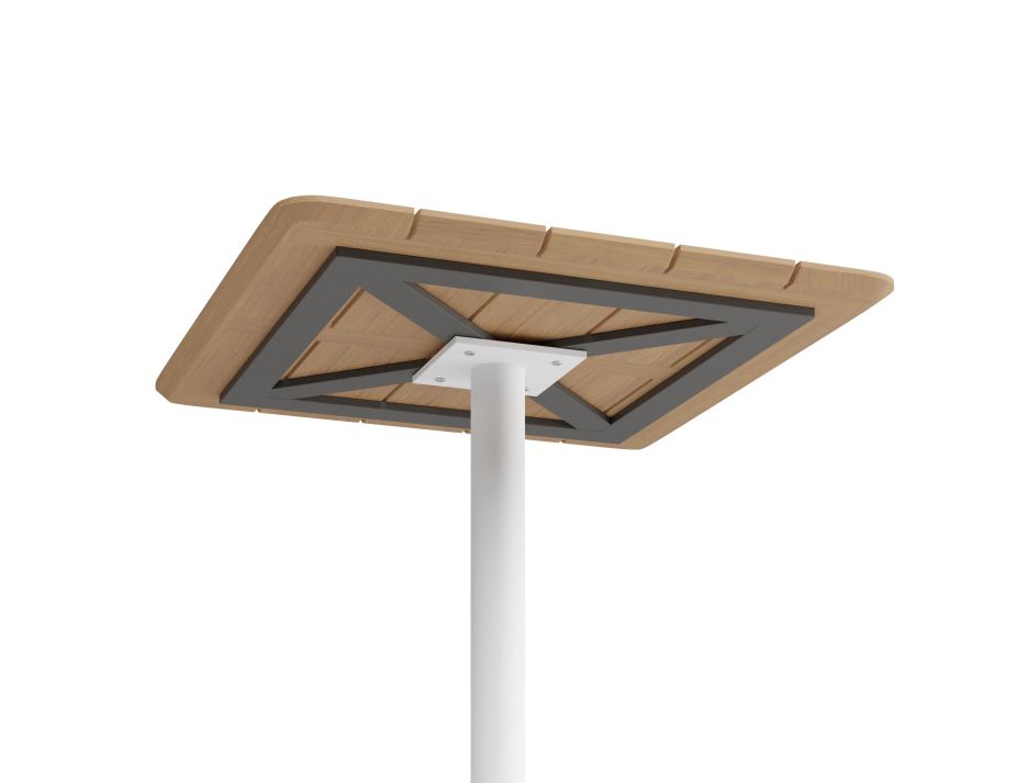 P 4 Roku Teakcafetable 65x65 White