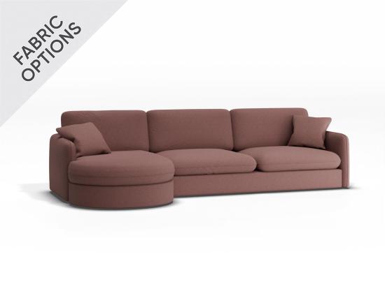 Monte Sofa with Left Chaise - 3 Seater - Custom Upholstered