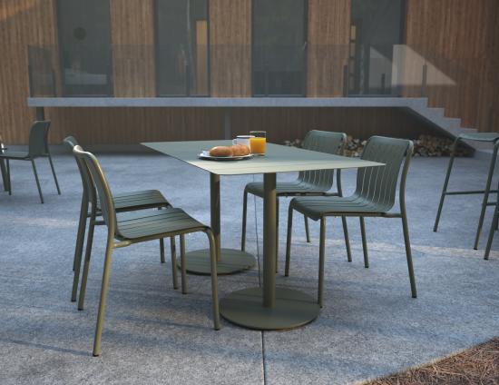 Roku Rectangle Cafe Table - Outdoor - Eucalyptus Green