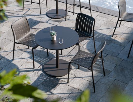 Roku Solara Compact Laminate Cafe Table - Outdoor - Charcoal