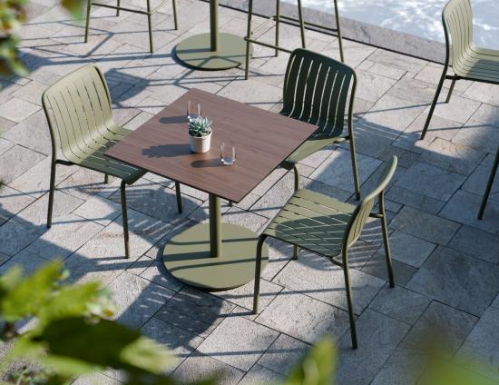 Roku Solara Compact Laminate Cafe Table - Outdoor - Eucalyptus Green
