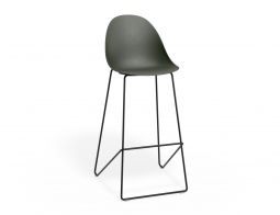 P 1 Pebble Barstool Oliveseat Blackframe