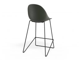 P 2 Pebble Kitchenstool Oliveseat Blackframe