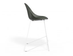 P 3 Pebble Kitchenstool Oliveseat Whiteframe