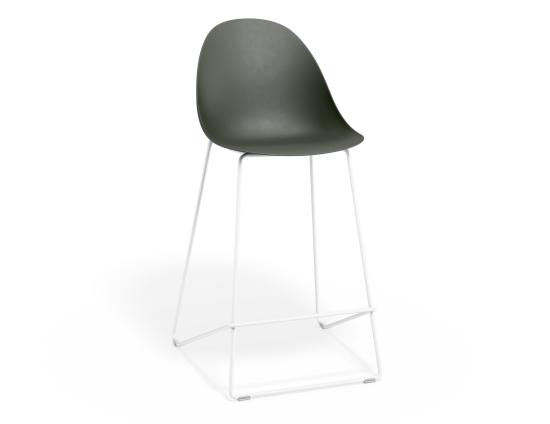 Pebble Olive Green Stool Shell Seat