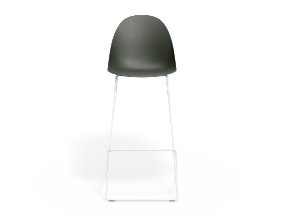 P 4 Pebble Barstool Oliveseat Whiteframe