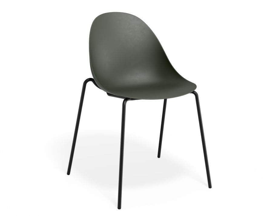 P 1 Pebble Chair Oliveseat 4postblack