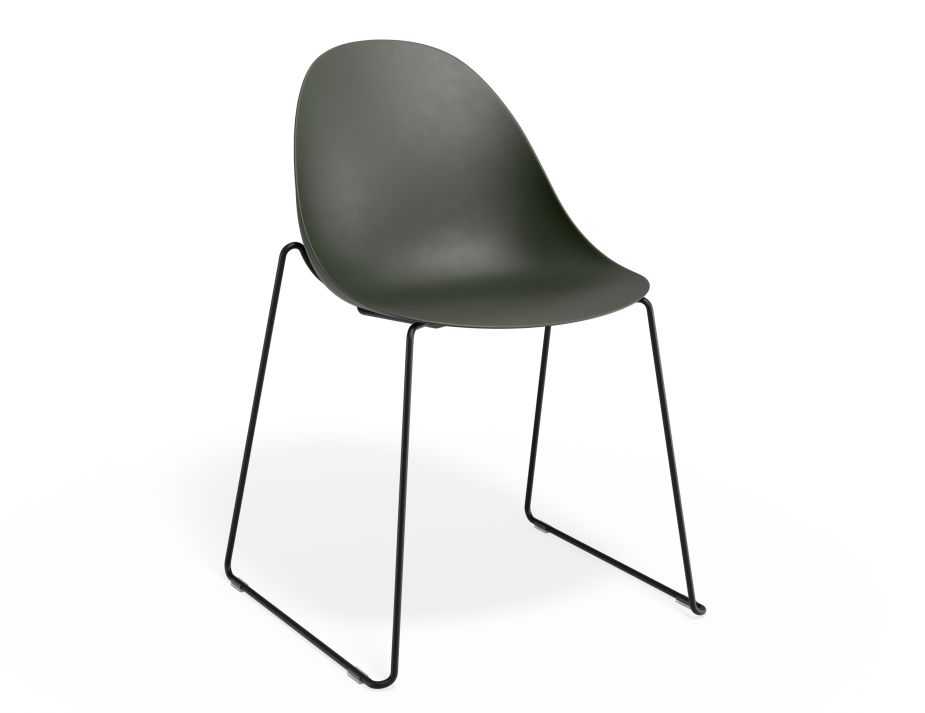 P 1 Pebble Chair Oliveseat Sledblack