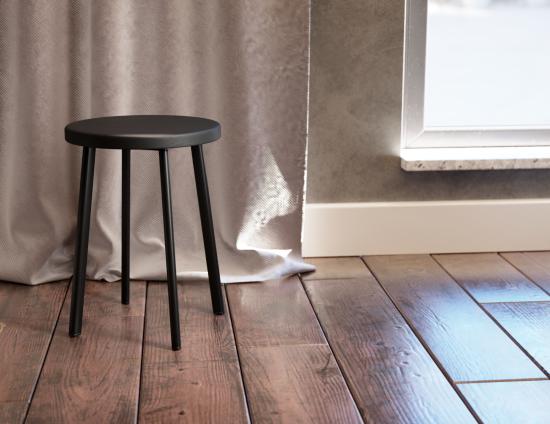 Atlas Low Stool - Black - Black Seat