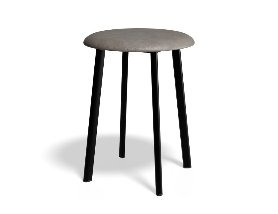 P 1 Atlas Lowstool Blackframe PU Grey