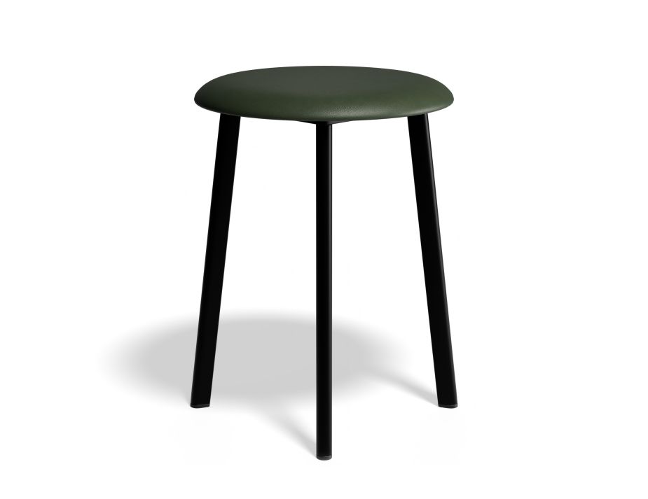 P 2 Atlas Lowstool Blackframe PU Green