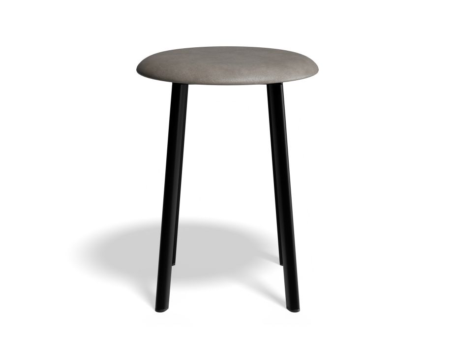 P 3 Atlas Lowstool Blackframe PU Grey