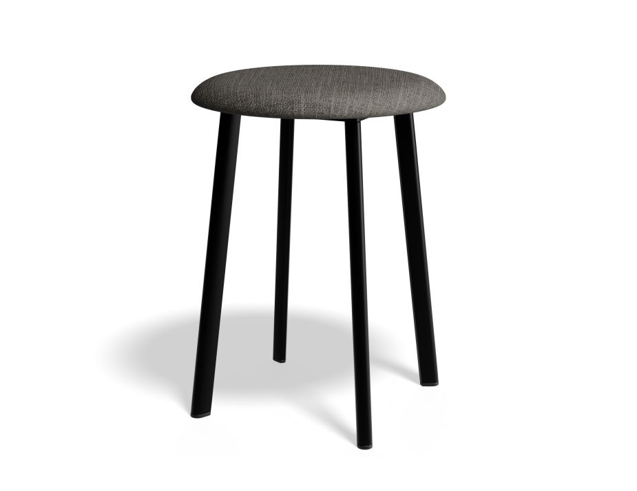 P 1 Atlas Lowstool Blackframe Fabric Grey