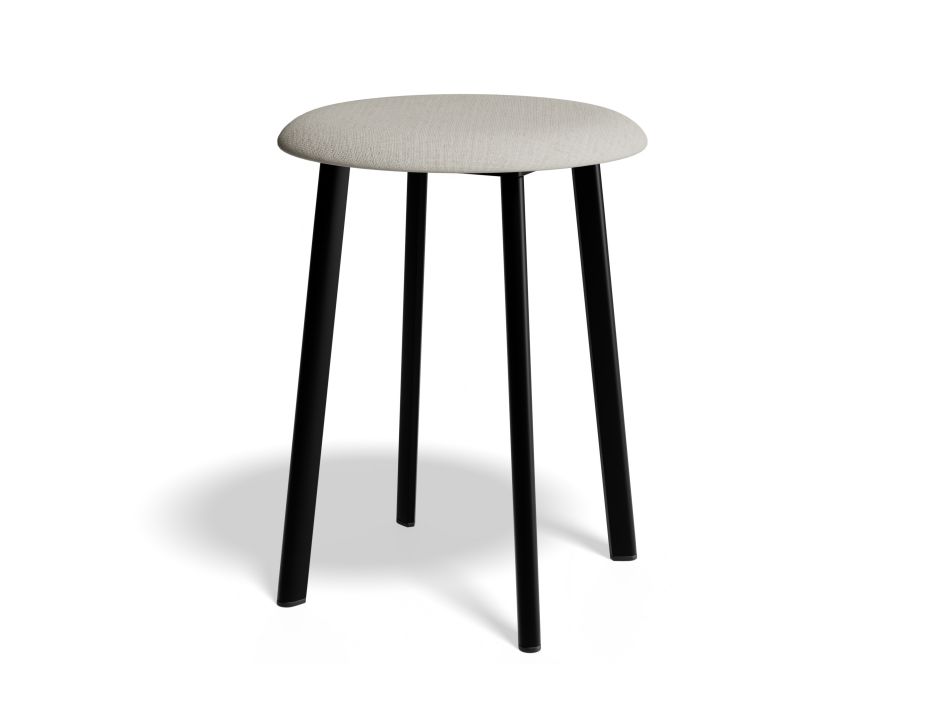 P 1 Atlas Lowstool Blackframe Fabric Lightgrey