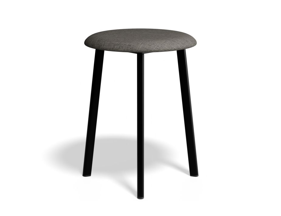 P 2 Atlas Lowstool Blackframe Fabric Grey