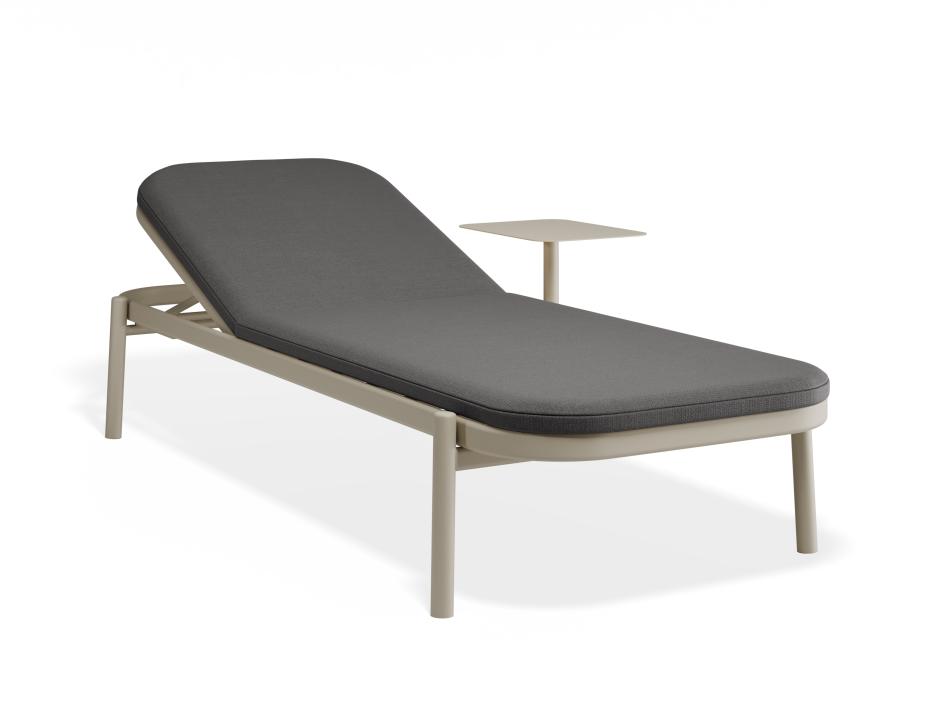P 1 Verano Sunlounge Sidetable Latteframe Darkgreyfabric