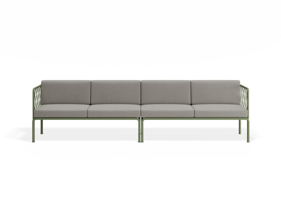 P 4 Sevillev2 4seater Greenframe Lightgreycushion