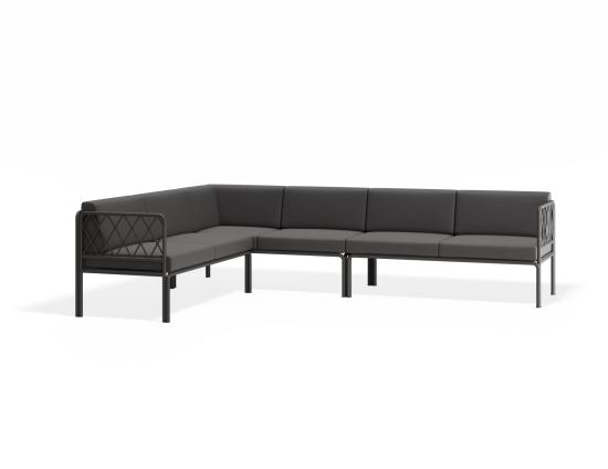 Seville Config C Corner Sofa - Charcoal - Outdoor