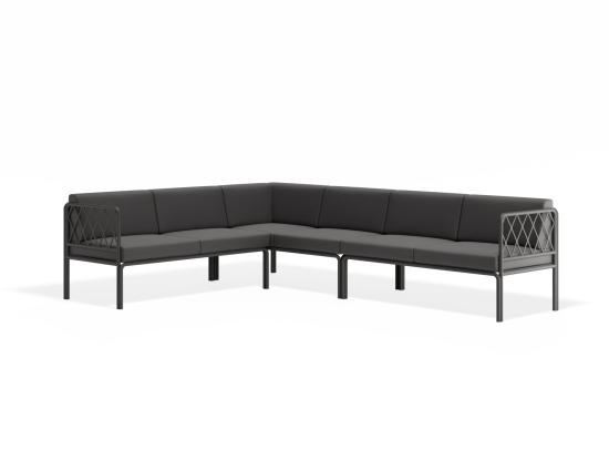 Seville Config C Corner Sofa - Charcoal - Outdoor