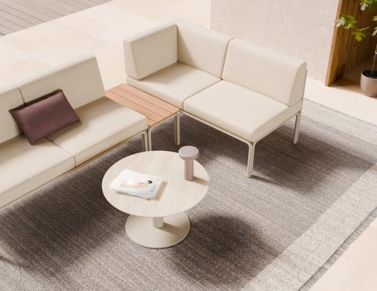 Loma Coffee Table Latte 70cm - Outdoor - Dune Ceramic Top