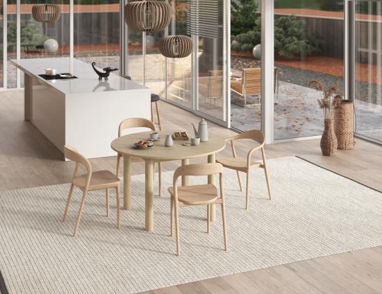 Nordica Round Dining Table - Solid Oak - 120cm
