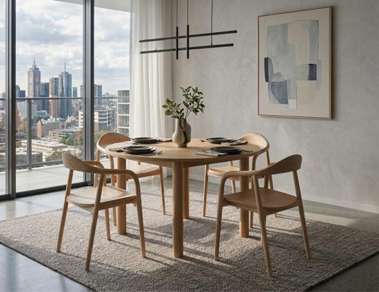 Nordica Round Dining Table - Solid Oak - 120cm
