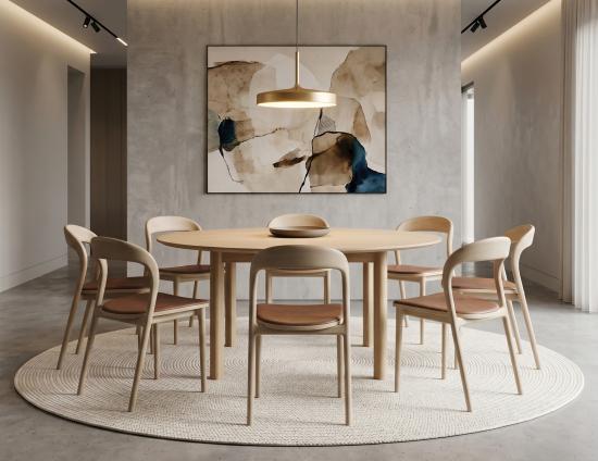 Nordica Round Dining Table - Solid Oak - 150cm