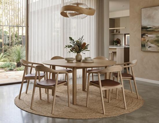 Nordica Round Dining Table - Solid Oak - 150cm