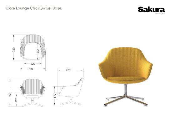 Core Lounge Chair - Swivel Base