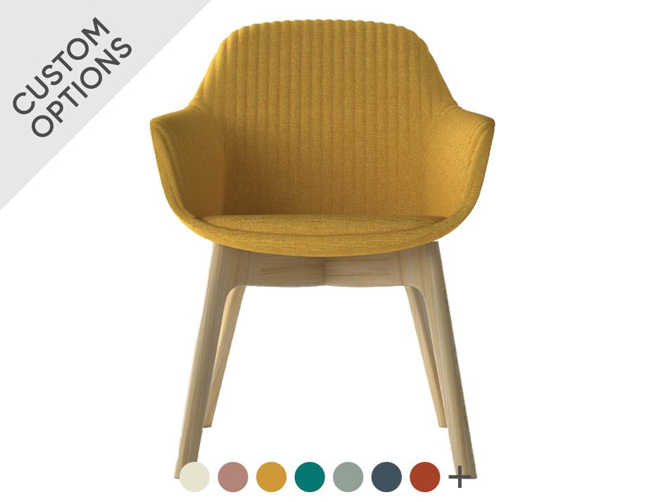 Core Arm Chair Wood Base Yellow Hero