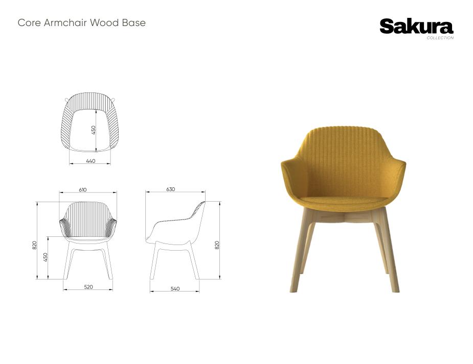 Sakura Core Armchair Wood Base Website 