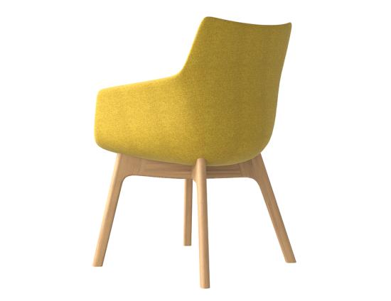Flow Armchair - High Arm with Wood Base