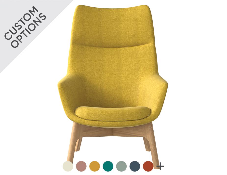 Flow Lounge High Back Wood Base Hero