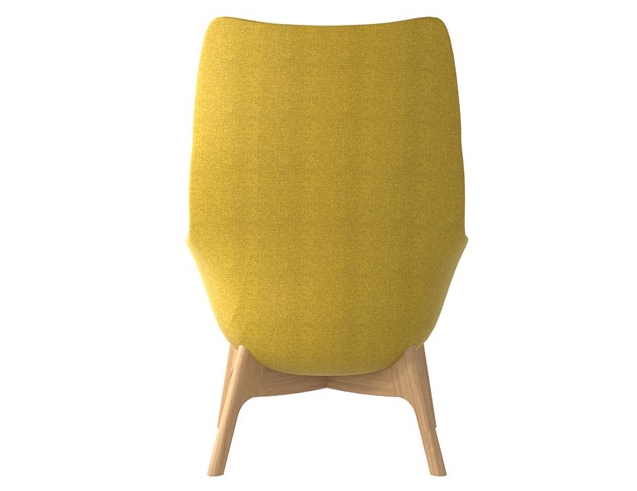 Flow Lounge High Back Wood Base Yellow Back