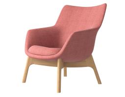 Flow Lounge Chair Wood Base Pink