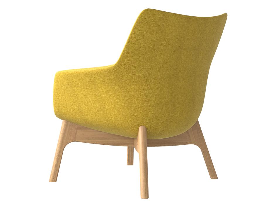 Flow Lounge Chair Wood Base Ywllow