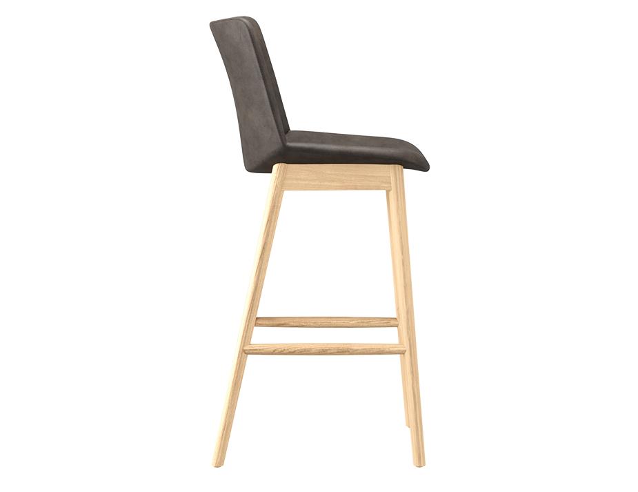 Flow Stool Wood Legs Side
