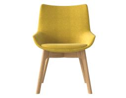 Flow Chair Low Woodbase Yellow Front