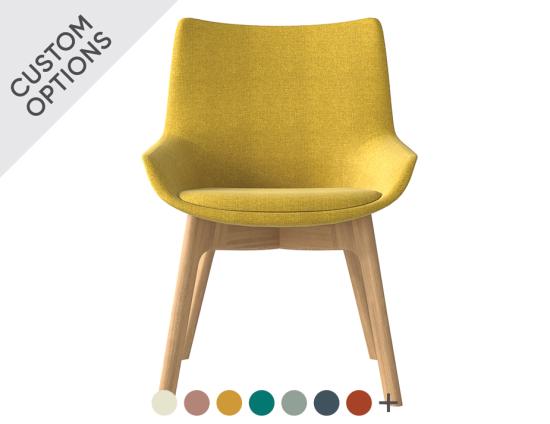 Flow Armchair - Low Arm with Wood Base
