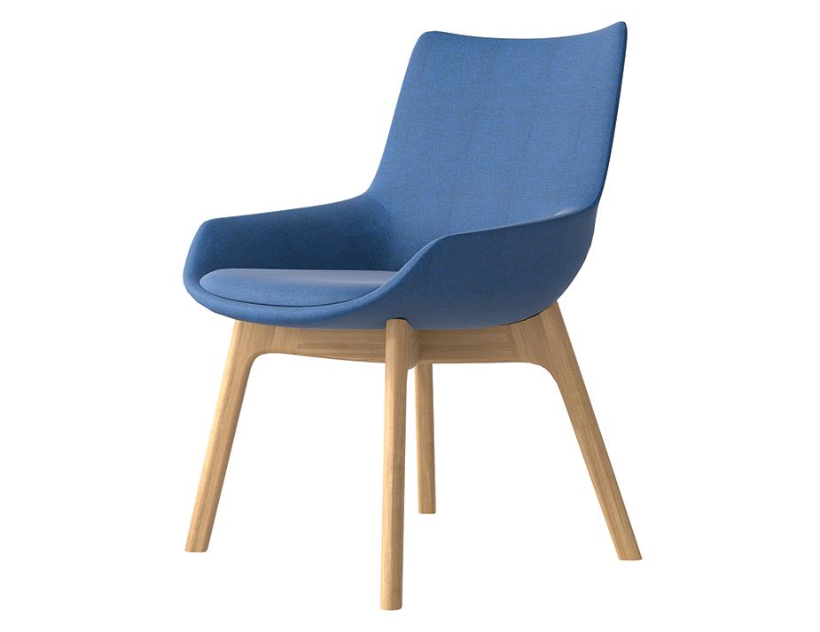 Flow Chair Low Woodbase Blue