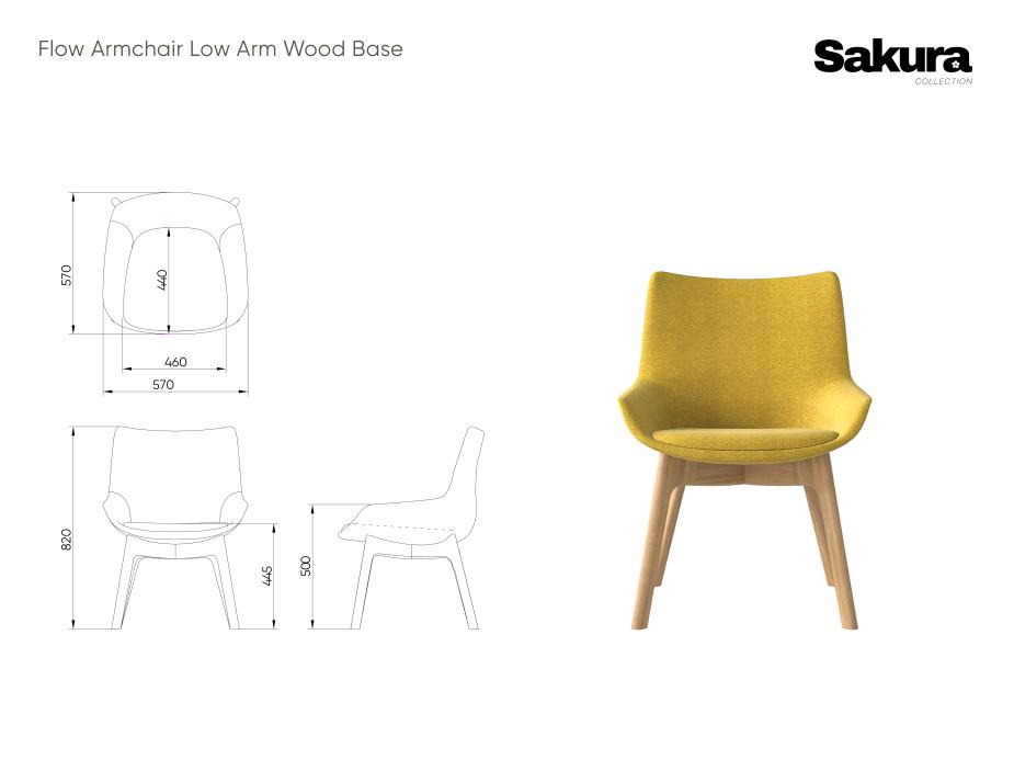 Sakura Collection Flow Armchair Low Arm Wood Base Website