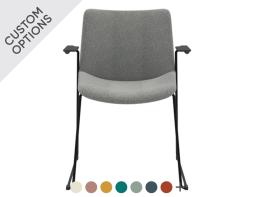 Flow Diining Chair Sled Base With Arms Hero