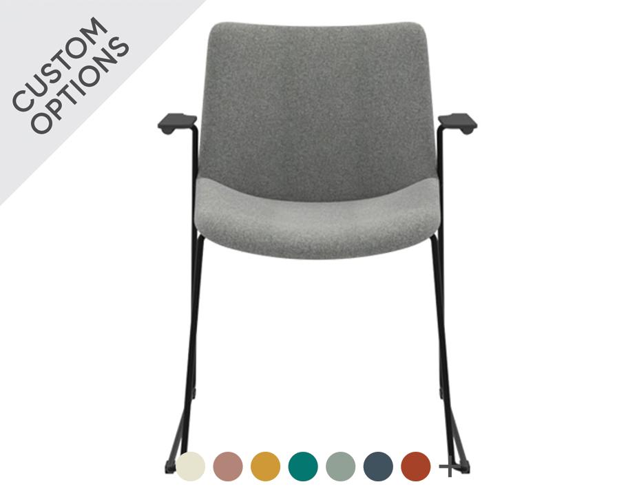 Flow Diining Chair Sled Base With Arms Hero