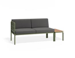 Granite Grey Cushions + Teak Top